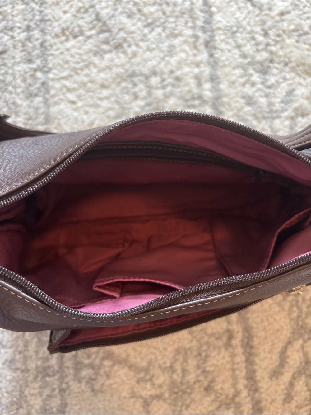 Stone & Co. Dark Brown Leather Bag with Gold Plaque - Picture 5 of 8